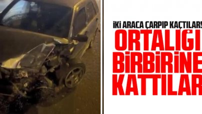 Ortalığı birbirine kattıkları kazadan sonra kaçtılar