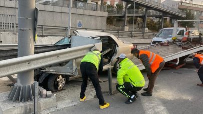 Bariyere ok gibi saplandı