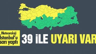 Metoroloji'den İstanbul dahil 39 ile sarı kod