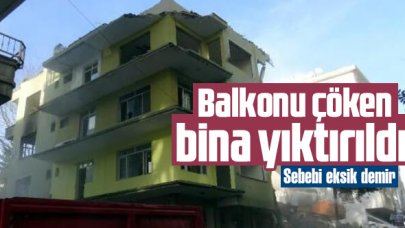 Avcılar'da balkonu çöken bina, eksik demir kullanımı nedeniyle yıktırıldı