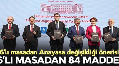 6'lı masadan 84 madde!
