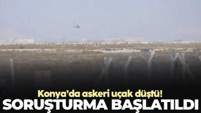 Konya'da Türk Yıldızları filosunda yer alan askeri uçak düştü