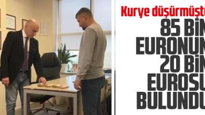 Kuryenin motorundan düşüp kaybolan 85 bin euronun 20 bin eurosu bulundu