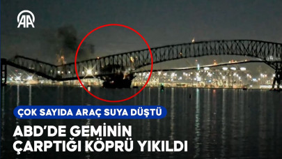 ABD'deki köprü büyük bir geminin çarpması sonucu yıkıldı | Birçok araç suya düştü