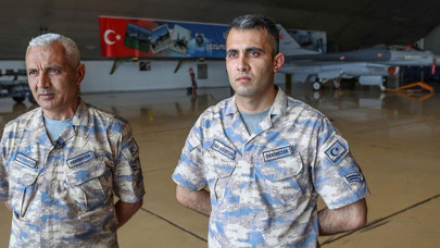 9. Ana Jet Üssünde görevli baba oğul sırt sırta vererek vatana hizmet ediyor