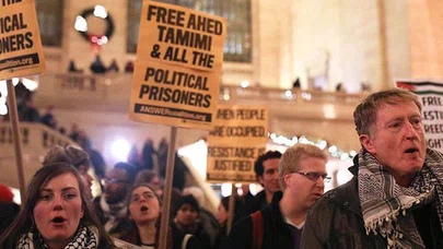 New York'ta Filistinli cesur kız Temimi'ye destek gösterisi