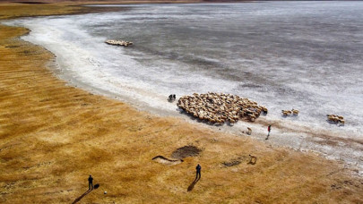 Van'daki Tuz Gölü kuraklık ve aşırı buharlaşma nedeniyle yeniden kurudu