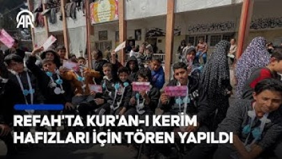 Filistin'de yerinden edilen çocuk Kur'an-ı Kerim hafızları için tören yapıldı