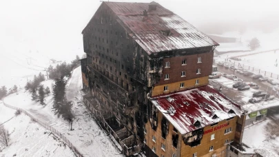 Kartalkaya’da yanan otelde başmüfettişler inceleme yaptı