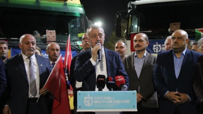 Kocaeli’den Gazze’ye giden iyilik kervanı dualarla uğurlandı