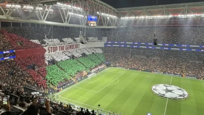Şampiyonlar Ligi'nde tarihi protesto: Galatasaray'ın Filistin koreografisi siyonistleri çıldırttı