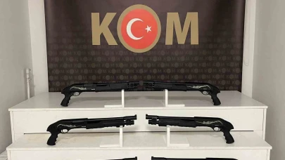Kaçak silah operasyonunda 6 pompalı tüfek ele geçirildi