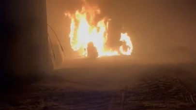 Konya’da traktör alev alev yandı