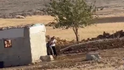 İki aile arasındaki silahlı çatışma kamerada