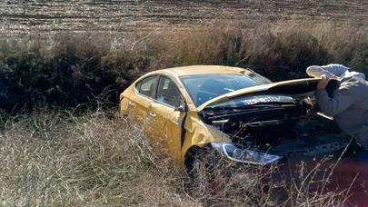 Araç tarlaya çakıldı... O görüntülerden sağ çıkması mucize!