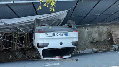 Kadın sürücü otoparkta adeta GTA oynadı!