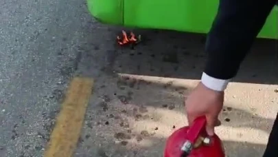 Yolcu dolu otobüste yangın paniği... Tüp çalışmadı!