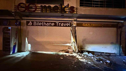 İşyeri sahibi neye uğradığına şaşırdı: Gece yarısı korkutan kaza!