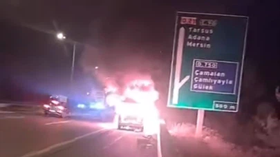 Alevler içinde kaldı! O anlar saniye saniye kamerada...