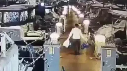 Ani kopan halat felakete dönüştü... O anlar kamerada!