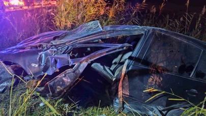 Korgun–Çankırı yolunda feci kaza: Otomobil hurdaya döndü