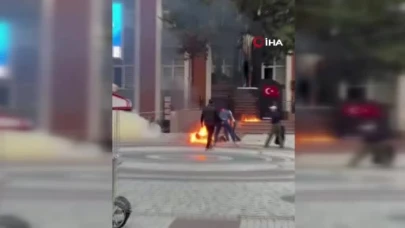 Psikolojik sorunları olduğu iddia edilen şahıs kaymakamlık önünde kendini yaktı