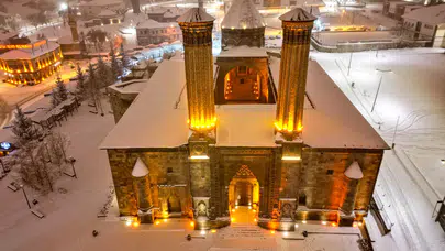 Erzurum’da kartpostallık kış manzaraları