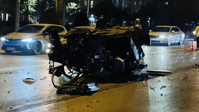 Konya trafiğinde korkutan kaza! Gece yolculuğu böyle bitti…