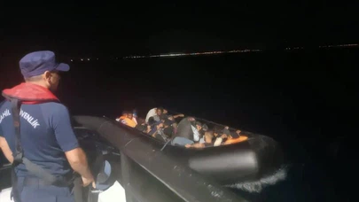 Ayvalık’ta göçmen operasyonu: Lastik bot engellendi!