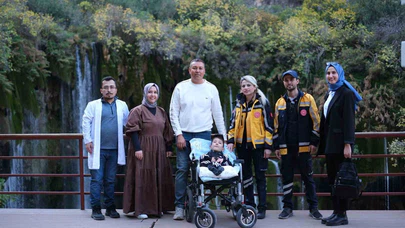 Cam kemik hastası Kerim’in yerköprü şelalesi hayali gerçek oldu!