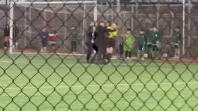 Çocukların maçında kadın hakeme şiddet