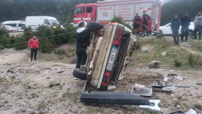 Yoldan çıkan otomobil takla attı: Havran'da itfaiye seferber oldu!