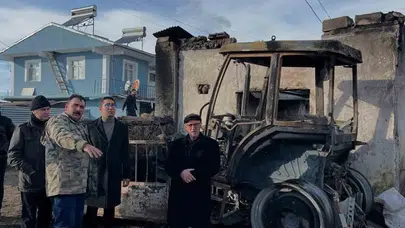 Ardahan’da ambar değil barut fıçısı... 1 traktör, 2 bin balya, 10 ton dert yandı!