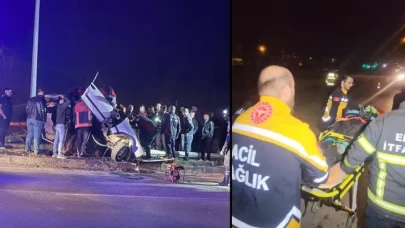 Tokat’ta Akılalmaz Kaza! Elektrik Direği Sapasağlam Kaldı, Otomobil İkiye Katlandı!