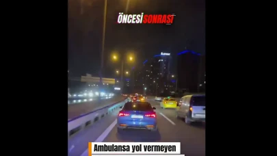 Eyüpsultan'da Ambulansa Yol Vermeyen Araç Ambulans Kamerasına Yansıdı