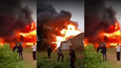 Edirne’de Dehşet Anları: Arı Kovanları Deposu Alev Alev Yandı!