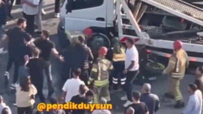 Pendik'de Feci Kaza:  Çekici Aracı İle Motor Çarpıştı Olay Sonrası Kavga Çıktı