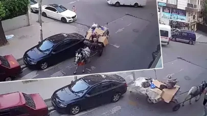 Esenyurt Sokaklarında At Arabasıyla Çarpışma