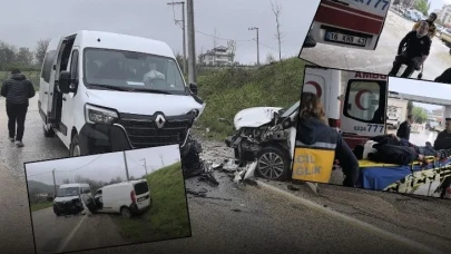 İnegöl'de Dehşet! İşçi Servisi ile Araç Kafa Kafaya Çarpıştı
