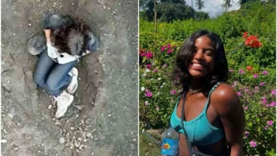 Yanardağın içine düşen turist kurtarılmayı bekliyor!