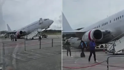 Haugesund Havalimanı’nda tehlikeli anlar: Uçak kuyruğu piste çarptı