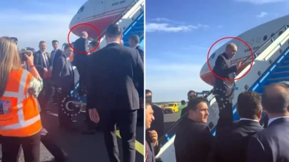 Cumhurbaşkanı Erdoğan'ı uçağa binerken yakaladı! O isteğini kırmadı