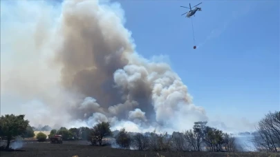 Gelibolu’da Tarım Arazisinde Başlayan Yangın Ormanlık Alana Sıçradı