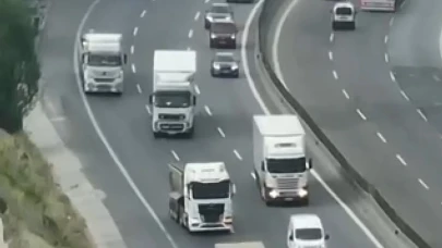 Adana otoyolu'nda dronla denetim: 60 ağır vasıta sürücüsüne ceza