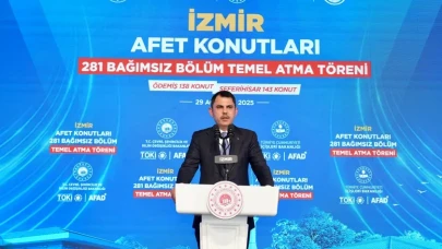 Bakan Kurum, Ödemiş'te İzmir afet konutları temel atma törenine katıldı