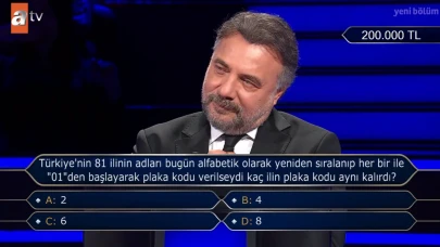 Türkiye'nin 81 ilinin adları bugün alfabetik olarak yeniden sıralanıp her bir ile "01"den başlayarak plaka kodu verilseydi kaç ilin plaka kodu aynı kalırdı? 2 mi, 4 mü, 6 mı, 8 mi?