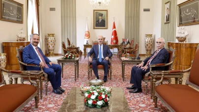 TBMM Başkanı Kurtulmuş AYM Başkanı Özkaya’yı kabul etti