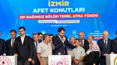 Bakan Kurum’un söz verdiği yangınzede Cavit Amca için konutların temeli atıldı