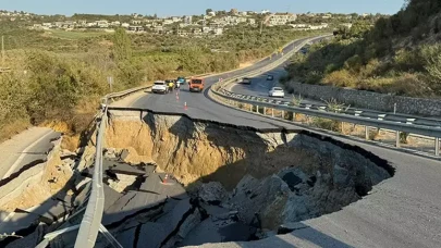 Kuşadası–Söke Kara Yolunda Yol Çöktü: Kuşadası İstikameti Trafiğe Kapatıldı