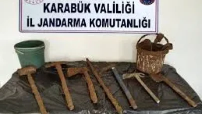 Karabük’te izinsiz kazı yapanlar yakalandı! İşte ele geçirilen malzemeler